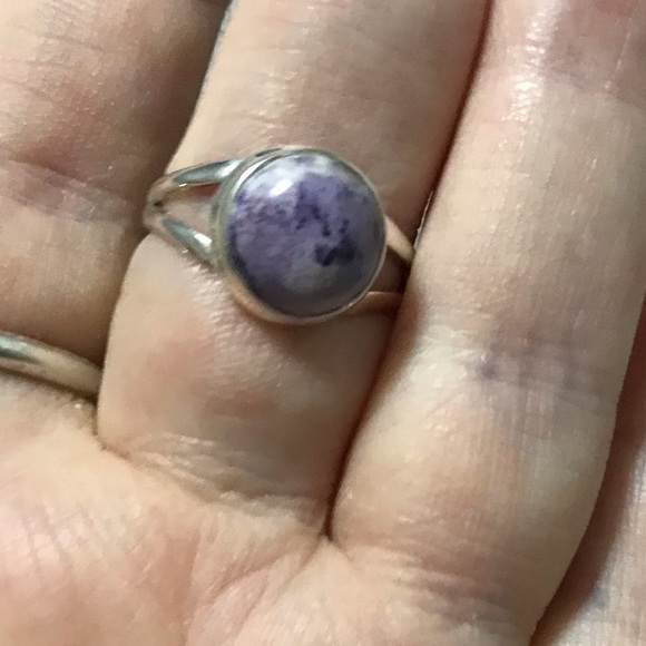 New Sterling Silver Purple Utah Tiffany Stone Ring Size 7.75-8 Crystal Gemstone - Picture 11 of 16